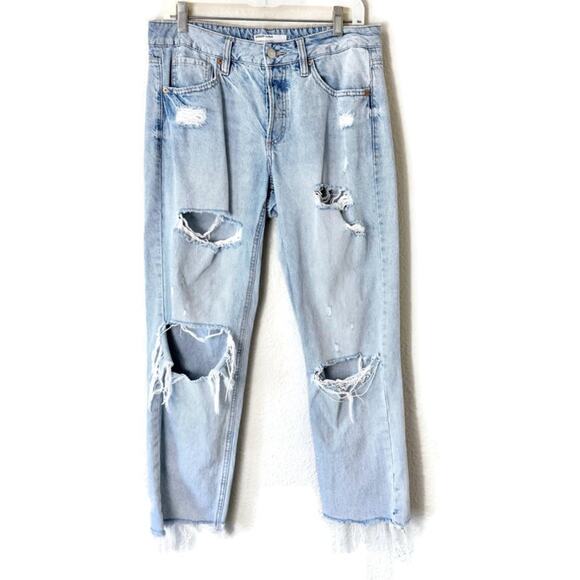 Garage Rethink Light Wash Ex Boyfriend Straight Leg Jeans Size 7 - Picture 2 of 6